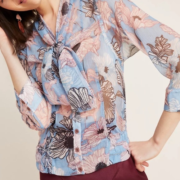 anthropologie BYRON LARS Beauty Mark Pastel Blouse Sz 6 new with tags Chic - Picture 11 of 12